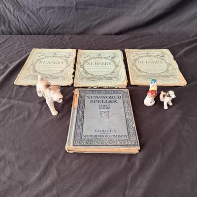 Antique Nursery Magazines & New World Speller Book (LR-MG)