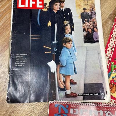 Vintage Vday cards, Life magazine and Calendar