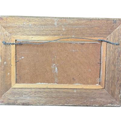 Sale Photo Thumbnail #896: This is believed to be a Dulce Hernandez Beatriz (Cuban) still life. It is painted on board, and has a gilded gesso frame. There is age related wear. Measurement: 19” x 13”. [CS]