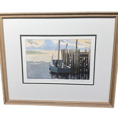 Sale Photo Thumbnail #900: Includes a signed and numbered Charles Gabriel lithograph, and a signed artist proof etching by Carol Collette. Total of two pieces. Measurement of largest: 16”L. [CS]