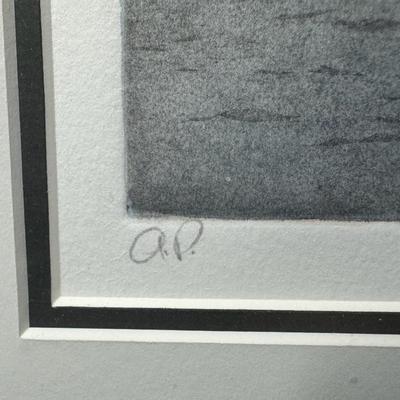 Sale Photo Thumbnail #902: Includes a signed and numbered Charles Gabriel lithograph, and a signed artist proof etching by Carol Collette. Total of two pieces. Measurement of largest: 16”L. [CS]