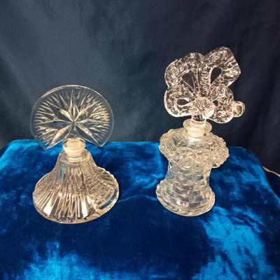 2 GLASS PERFUME BOTTLES