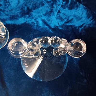 CANDLEWICK FAN VASE & DOUBLE CANDLE HOLDER PLUS COVERED CHEESE DISH