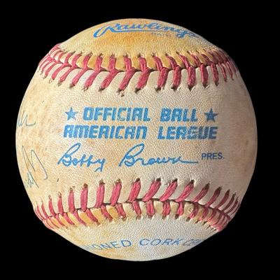 Sale Photo Thumbnail #917: This signature has not been authenticated. The ball has a cushioned cork center. RO-A marked. [CS]