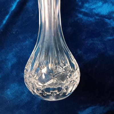 FENTON IRIDESCENT GLASS BASKET AND A CRYSTAL VASE