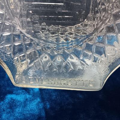 BEVERAGETTE GLASS CONTAINER, 2 BRYCE BROTHERS MUGS & DIAMOND PATTERN CREAM/SUGAR SET