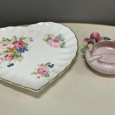 Heart plate and fancy ashtray