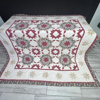 Hand Stitched/Quilted Sawtooth Star Quilt
