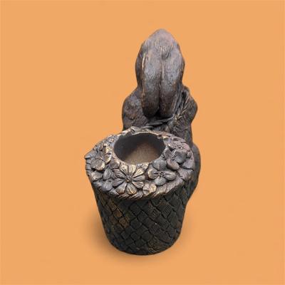 Sale Photo Thumbnail #48: Bunny Rabbit Flower Vase.  Glass vase is removable   Approximately 6" Tall  Rabbit is Resin