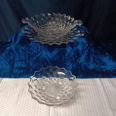 FOSTORIA FOOTED DISH, SERVING BOWL AND PLATTER