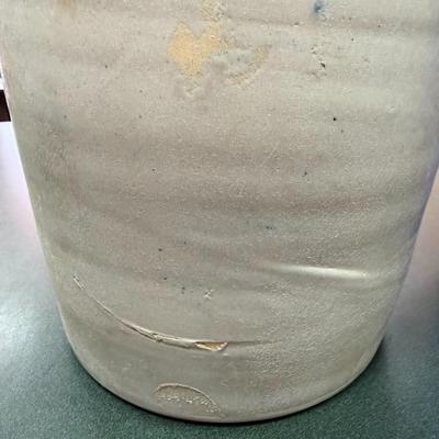 Sale Photo Thumbnail #57: Vintage Two Gallon Crock or Butter Churn may be Marshall Pottery, Inc.