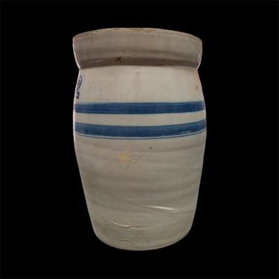 Sale Photo Thumbnail #55: Vintage Two Gallon Crock or Butter Churn may be Marshall Pottery, Inc.