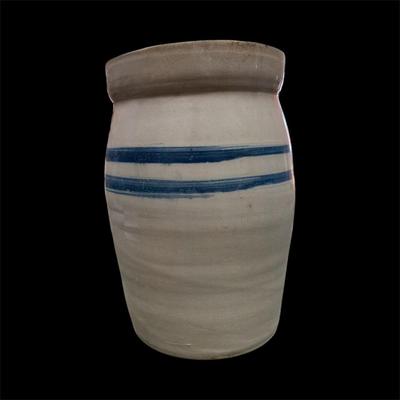 Sale Photo Thumbnail #54: Vintage Two Gallon Crock or Butter Churn may be Marshall Pottery, Inc.