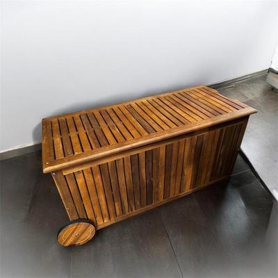 One Vingli NIB Wooden Deck/Storage Box w/ Wheels (G-RG)