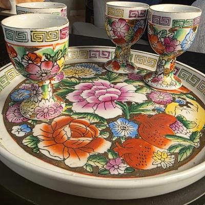 Oriental Bloom “Satsuma” Miniature Tea Set — A Hand-Painted Porcelain Treasure of Eastern Elegance