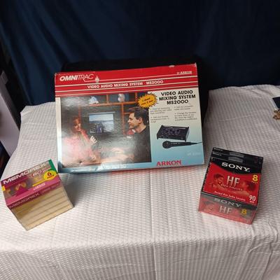 VINTAGE OMNITRAC VIDEO AUDIO MIXING SYSTEM MS2000 & UNOPENED CASSETTES