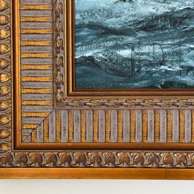 Framed Nautical Artwork – “Java and Constitution” (Title on Plaque)