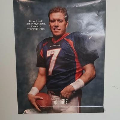 Eight Denver Broncos quarterback John Elway Posters - part of the iconic "Got Milk?" advertising campaign.