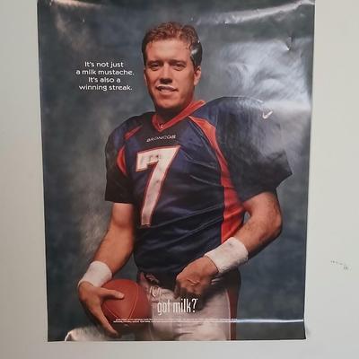 Eight Denver Broncos quarterback John Elway Posters - part of the iconic "Got Milk?" advertising campaign.