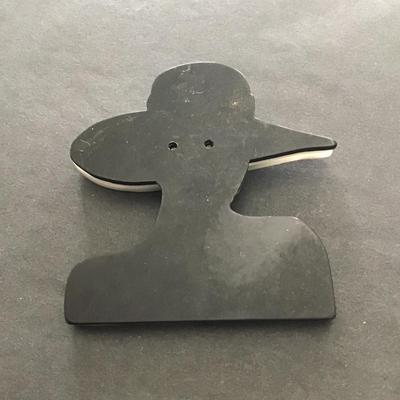 Pretty acrylic lady pin brooch