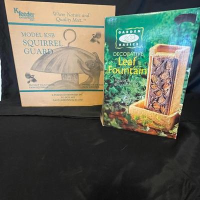 NEW INDOOR/OUTDOOR LEAF FOUNTAIN AND NEW SQUIRREL GUARD BIRD FEEDER