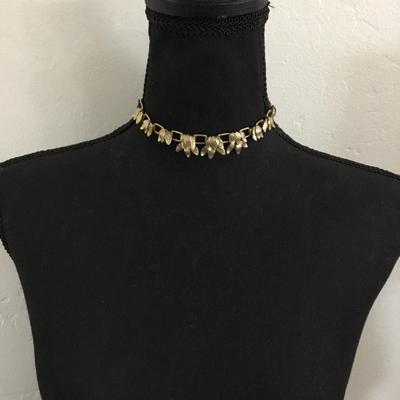 Vintage gold and silver, toned, choker necklace,