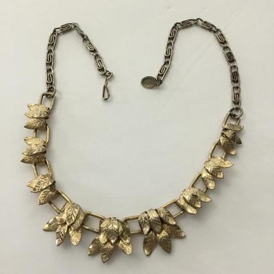 Vintage gold and silver, toned, choker necklace,