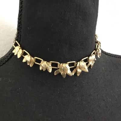 Vintage gold and silver, toned, choker necklace,