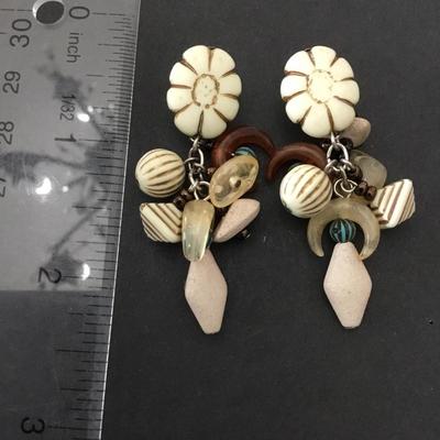 Vintage, Lucite, tape, plastic statement earrings