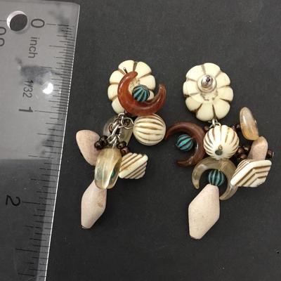 Vintage, Lucite, tape, plastic statement earrings