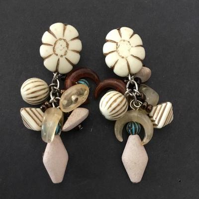 Vintage, Lucite, tape, plastic statement earrings