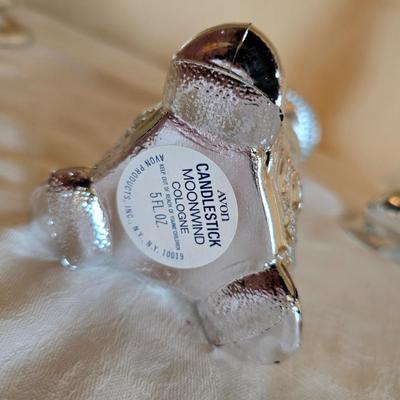 National stainless Japan flatware set - cream pitcher - candle sticks by Avon - and a beautiful metal covered butter dish