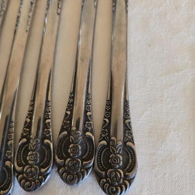 National stainless Japan flatware set - cream pitcher - candle sticks by Avon - and a beautiful metal covered butter dish