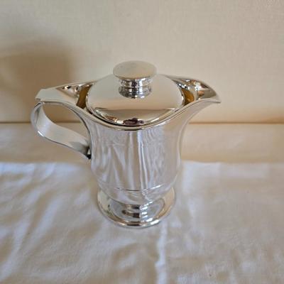 National stainless Japan flatware set - cream pitcher - candle sticks by Avon - and a beautiful metal covered butter dish