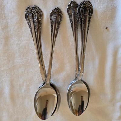 National stainless Japan flatware set - cream pitcher - candle sticks by Avon - and a beautiful metal covered butter dish