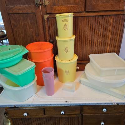 Vintage Tupperware brand containers- canisters - shredder with bowl - cake storage - and more