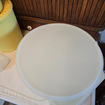 Vintage Tupperware brand containers- canisters - shredder with bowl - cake storage - and more