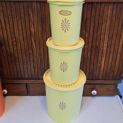 Vintage Tupperware brand containers- canisters - shredder with bowl - cake storage - and more