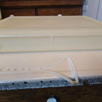 Vintage Tupperware brand containers- canisters - shredder with bowl - cake storage - and more