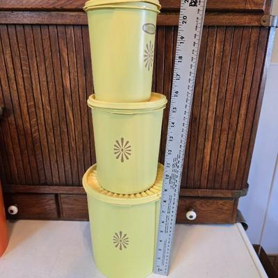 Vintage Tupperware brand containers- canisters - shredder with bowl - cake storage - and more