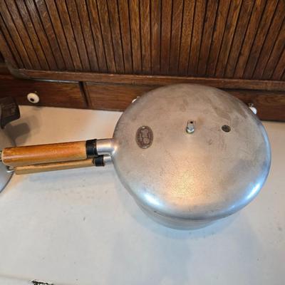 Two pressure cooker pots - as is for parts or repair - Presto meat cooker -