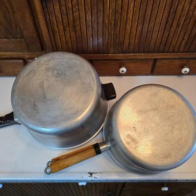 Two pressure cooker pots - as is for parts or repair - Presto meat cooker -