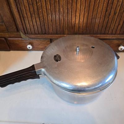 Two pressure cooker pots - as is for parts or repair - Presto meat cooker -