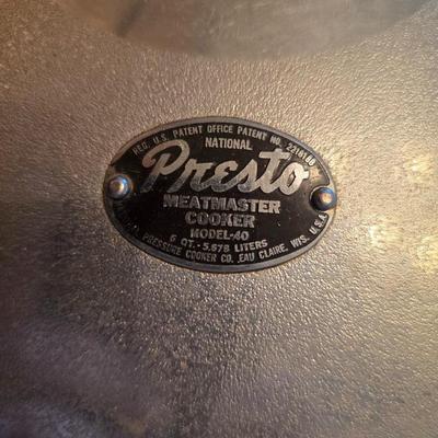 Two pressure cooker pots - as is for parts or repair - Presto meat cooker -