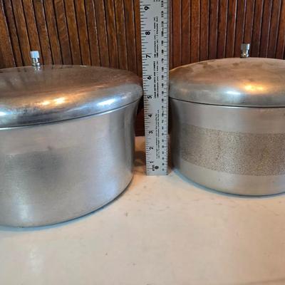 Two pressure cooker pots - as is for parts or repair - Presto meat cooker -
