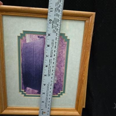 Angel figures with two framed Anne Geddes framed wall art pictures