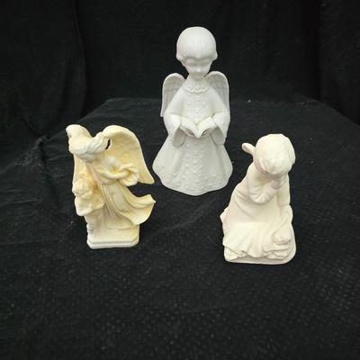 Collection of three angel figures -