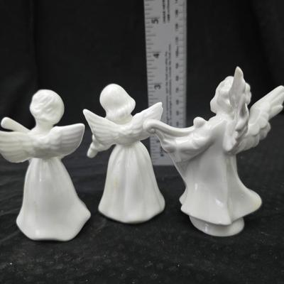 Three collectible George Goode Angels - with taller Dresden? porcelain angel figurine