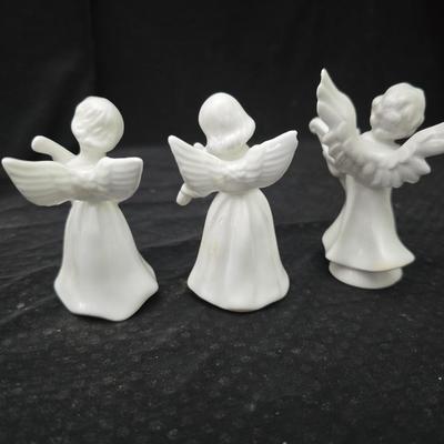 Three collectible George Goode Angels - with taller Dresden? porcelain angel figurine