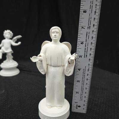 Angel Moroni from Old Roberts Ministry = Objects d' art "Fall" Intaglio Angel figure -Porcelain Dove bird and a swan vase...